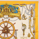 HERMES Carre 90 Scarf Silk ""MUSEE"" Yellow Auth BA7733-4