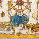 HERMES Carre 90 Scarf Silk ""MUSEE"" Yellow Auth BA7733-9