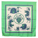 HERMES Carre 90 Scarf Silk ""EX-LIBRIS"" Green Auth BA7734-1