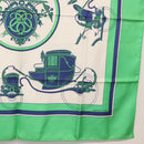 HERMES Carre 90 Scarf Silk ""EX-LIBRIS"" Green Auth BA7734-10