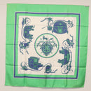 HERMES Carre 90 Scarf Silk ""EX-LIBRIS"" Green Auth BA7734-14