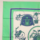 HERMES Carre 90 Scarf Silk ""EX-LIBRIS"" Green Auth BA7734-2