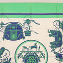 HERMES Carre 90 Scarf Silk ""EX-LIBRIS"" Green Auth BA7734-3