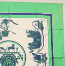 HERMES Carre 90 Scarf Silk ""EX-LIBRIS"" Green Auth BA7734-4