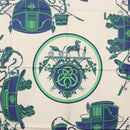 HERMES Carre 90 Scarf Silk ""EX-LIBRIS"" Green Auth BA7734-6