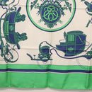 HERMES Carre 90 Scarf Silk ""EX-LIBRIS"" Green Auth BA7734-9