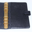 CHANEL Agenda Day Planner Cover Caviar Skin Black Gold CC Auth BA7735-15