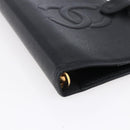 CHANEL Agenda Day Planner Cover Caviar Skin Black Gold CC Auth BA7735-9