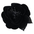 CHANEL Brooch Velor Black CC Auth BA7736-1