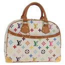LOUIS VUITTON Monogram Multicolor Trouville Hand Bag White M92663 Auth BA7742V-1