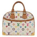 LOUIS VUITTON Monogram Multicolor Trouville Hand Bag White M92663 Auth BA7742V-13