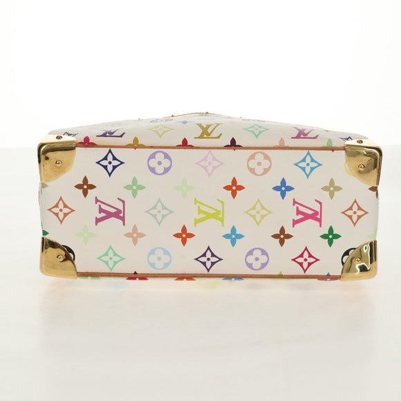 LOUIS VUITTON Monogram Multicolor Trouville Hand Bag White M92663 Auth BA7742V