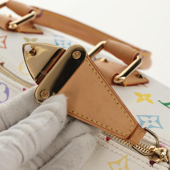 LOUIS VUITTON Monogram Multicolor Speedy 30 Hand Bag White M92643 Auth BA7743SV