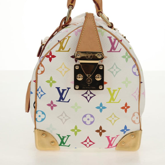 LOUIS VUITTON Monogram Multicolor Speedy 30 Hand Bag White M92643 Auth BA7743SV