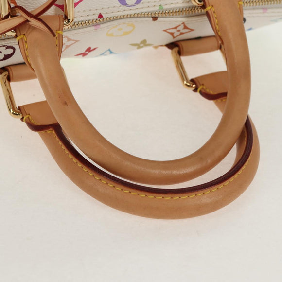 LOUIS VUITTON Monogram Multicolor Speedy 30 Hand Bag White M92643 Auth BA7743SV