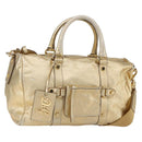 DOLCE&GABBANA Hand Bag Leather 2way Champagne Gold Gold Auth BA7747-1