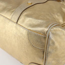 DOLCE&GABBANA Hand Bag Leather 2way Champagne Gold Gold Auth BA7747-17