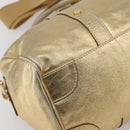 DOLCE&GABBANA Hand Bag Leather 2way Champagne Gold Gold Auth BA7747-10