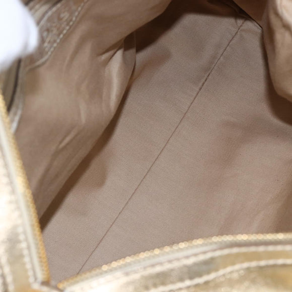 DOLCE&GABBANA Hand Bag Leather 2way Champagne Gold Gold Auth BA7747