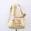DOLCE&GABBANA Hand Bag Leather 2way Champagne Gold Gold Auth BA7747-24