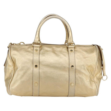 DOLCE&GABBANA Hand Bag Leather 2way Champagne Gold Gold Auth BA7747 - 0