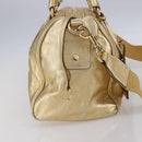 DOLCE&GABBANA Hand Bag Leather 2way Champagne Gold Gold Auth BA7747-3