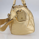 DOLCE&GABBANA Hand Bag Leather 2way Champagne Gold Gold Auth BA7747-4