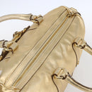 DOLCE&GABBANA Hand Bag Leather 2way Champagne Gold Gold Auth BA7747-6