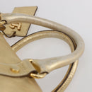 DOLCE&GABBANA Hand Bag Leather 2way Champagne Gold Gold Auth BA7747-8