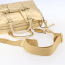 DOLCE&GABBANA Hand Bag Leather 2way Champagne Gold Gold Auth BA7747-9