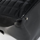 CHANEL Choco Bar Hand Bag Enamel Black Silver CC Auth BA7748-15