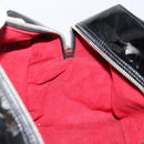 CHANEL Choco Bar Hand Bag Enamel Black Silver CC Auth BA7748-18