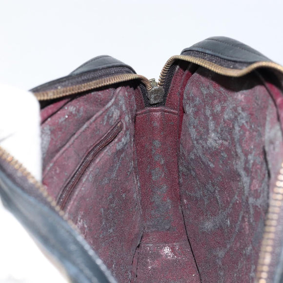 CHANEL Matelasse Chain Shoulder Bag Lamb Skin Navy Gold CC Auth BA7749