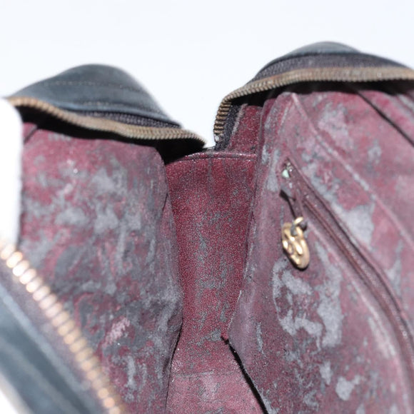 CHANEL Matelasse Chain Shoulder Bag Lamb Skin Navy Gold CC Auth BA7749