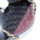 CHANEL Matelasse Chain Shoulder Bag Lamb Skin Navy Gold CC Auth BA7749-21