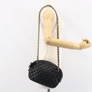 CHANEL Matelasse Chain Shoulder Bag Lamb Skin Navy Gold CC Auth BA7749-22