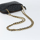 CHANEL Matelasse Chain Shoulder Bag Lamb Skin Navy Gold CC Auth BA7749-7