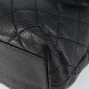 CHANEL Hand Bag Caviar Skin Black Gold CC Auth BA7750-8