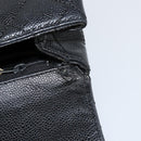 CHANEL Hand Bag Caviar Skin Black Gold CC Auth BA7750-9