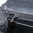 CHANEL Hand Bag Caviar Skin Black Gold CC Auth BA7750-23