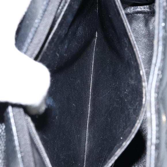 CHANEL Hand Bag Caviar Skin Black Gold CC Auth BA7750