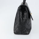 CHANEL Hand Bag Caviar Skin Black Gold CC Auth BA7750-3