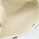 CHANEL Tote Bag Caviar Skin White Gold CC Auth BA7751-10