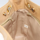 CHANEL Chain Shoulder Bag Lamb Skin Beige Gold CC Auth BA7752-19