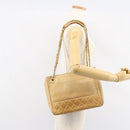 CHANEL Chain Shoulder Bag Lamb Skin Beige Gold CC Auth BA7752-22