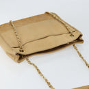 CHANEL Chain Shoulder Bag Lamb Skin Beige Gold CC Auth BA7752-6