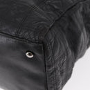 CHANEL Choco Bar Tote Bag Leather Black Silver CC Auth BA7753-14