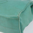 CHANEL Tote Bag Lamb Skin Turquoise Blue CC Auth BA7754-10