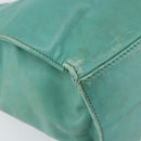 CHANEL Tote Bag Lamb Skin Turquoise Blue CC Auth BA7754-11