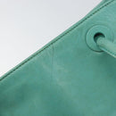 CHANEL Tote Bag Lamb Skin Turquoise Blue CC Auth BA7754-14
